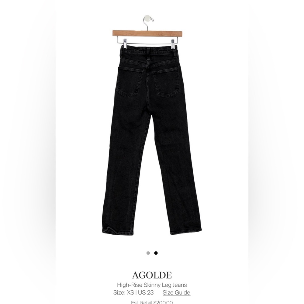 Agolde straight leg, high rise black jeans size 23